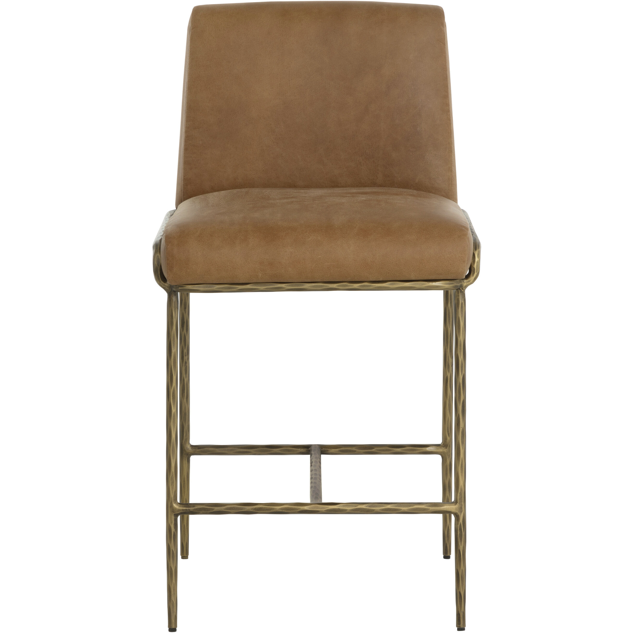 Lathan 38.25 inch Tan Leather Counter Stool